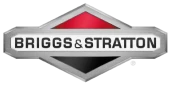 Logo of Briggs & Stratton with a red trapezoid above and a black trapezoid below the company name in bold text.