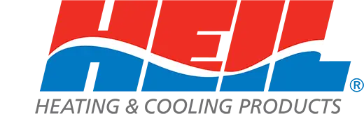 The H-E-B logo, featuring large red and blue letters separated by a white wavy line, subtly suggests comfort—much like reliable residential HVAC or heating systems—complete with a registered trademark symbol at the end.